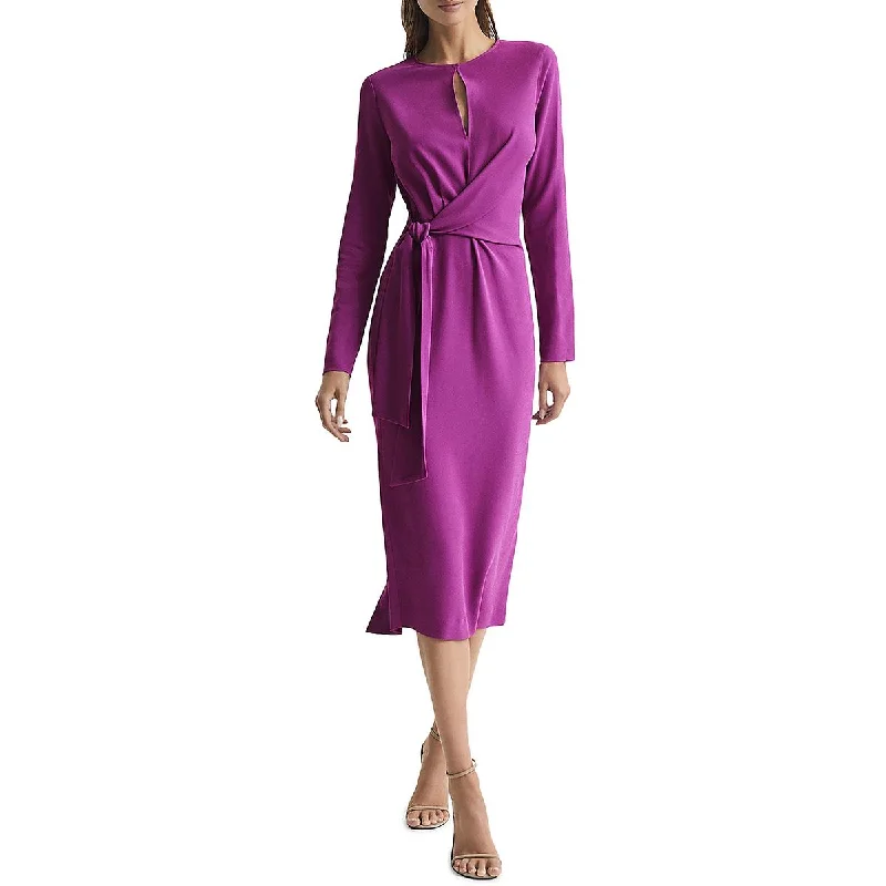 Simple Design Reiss Womens Faux Wrap Midi Midi Dress