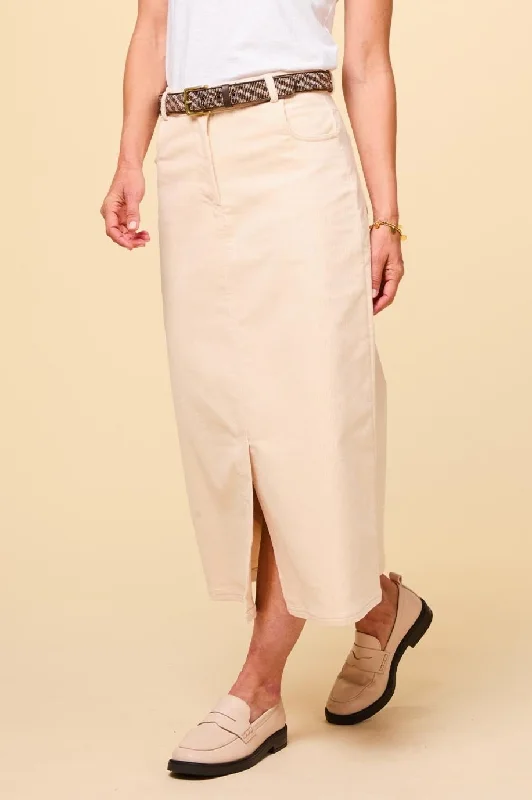 Comfortable Wear Mallory Stretch Corduroy Skirt | Cream