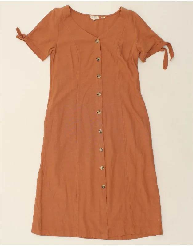 Sports Trend FAT FACE Womens Shirt Dress UK 10 Small Orange Linen