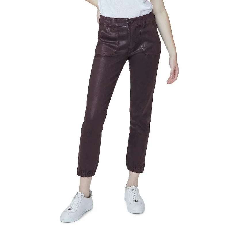 Classic Series Paige Womens Mayslie Coated High Rise Jogger Jeans