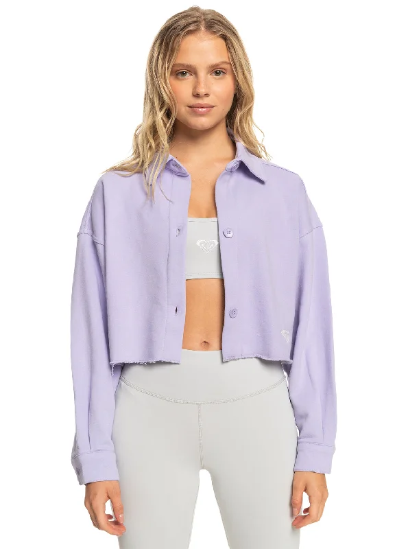 Classic Choice Cropped Shacket - Lavender