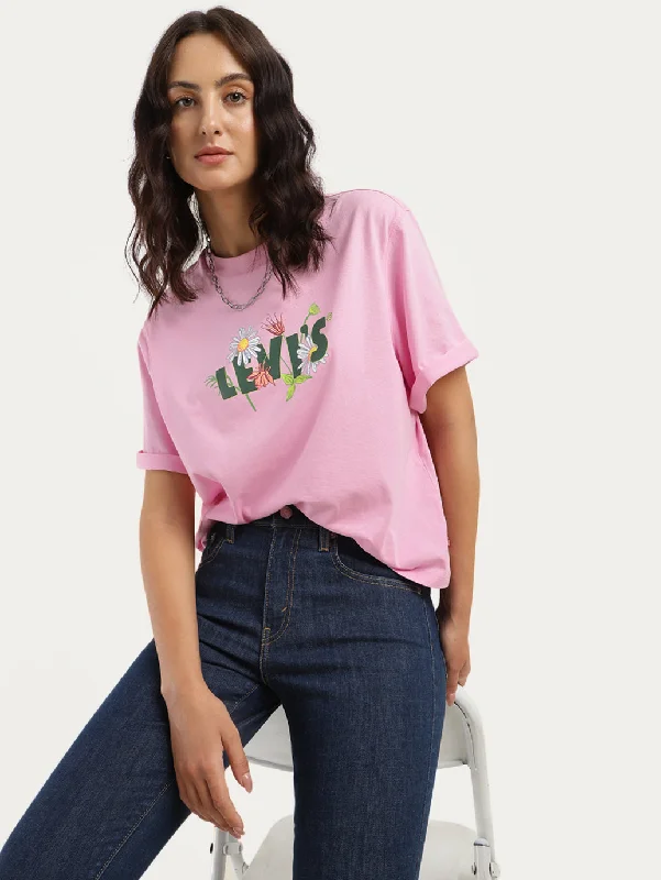 Soft Fashion Women's Brand Logo Oversized T-Shirt