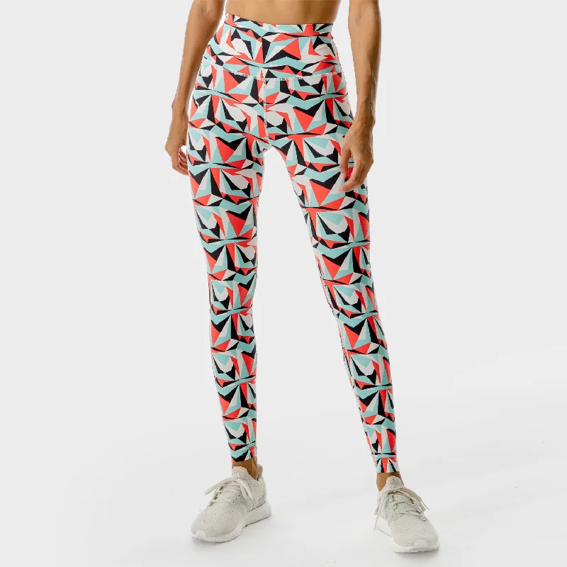 Fashion And Simplicity LAB360° Printed Leggings - Pastel Turquoise Print