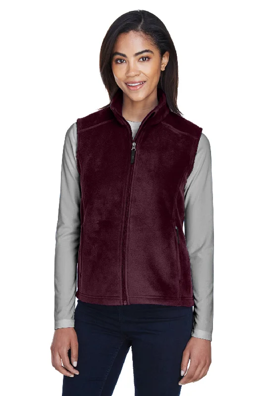 Integrated Design Core 365 Womens Journey Pill Resistant Fleece Full Zip Vest - Burgundy