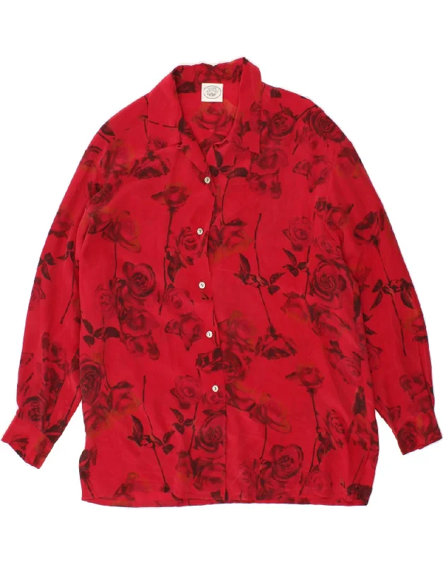 Fresh And Elegant LAURA ASHLEY Womens Shirt Blouse UK 14 Large Red Floral