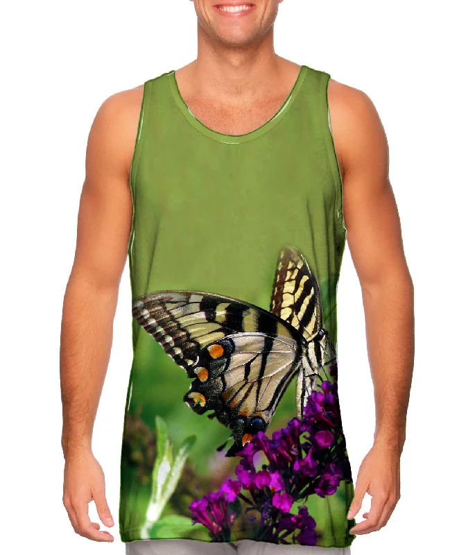 Sports Style Enchanting Purple Flower Butterfly