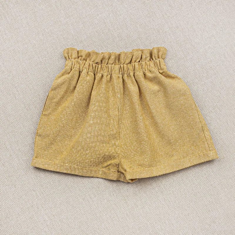 Floral Prints Simone Shorts in Yellow Chambray by Ketiketa - Last One In Stock - 6 Years