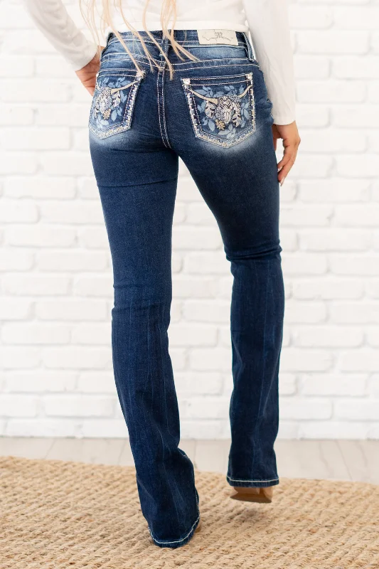 Cute Design Longhorn Love Mid Rise Boot Cut