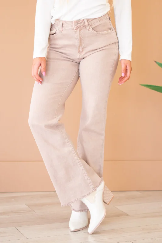 Retro Design Acid Washed Frayed Hem Slim Wide Leg Pants