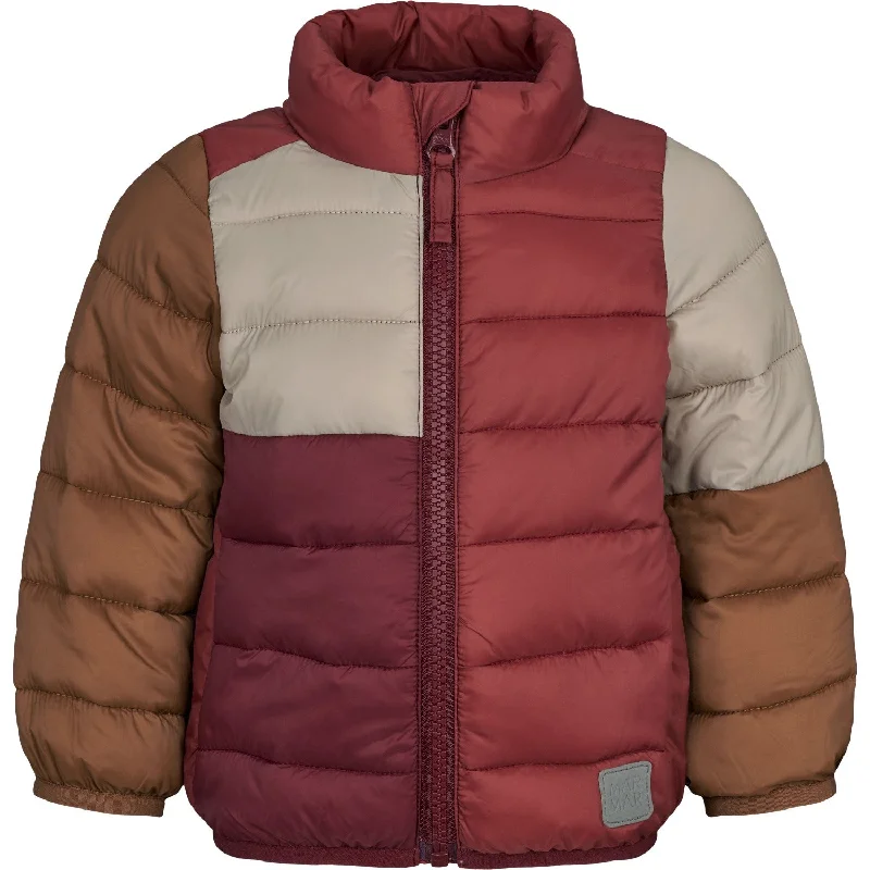 British Style MarMar Vegan Puffer Deep Ruby Block Owe Jacket