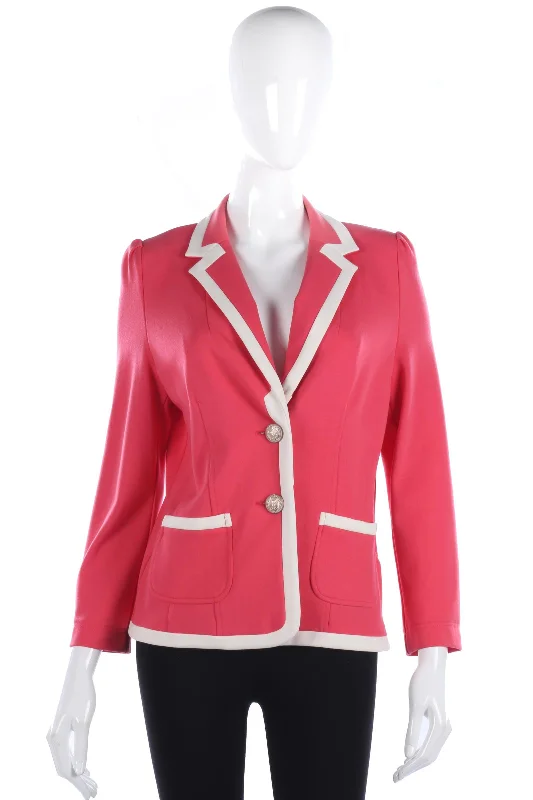 Design Must-have Kate Cooper pink summer jacket with cream piping size 12