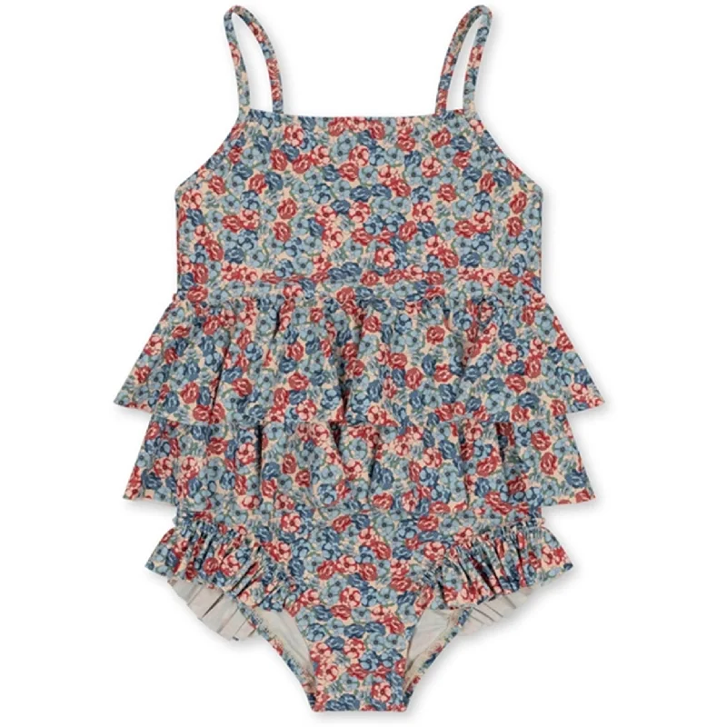 Sweet Breath Konges Sløjd Manuca Frill Swim Suit Rosie Blue