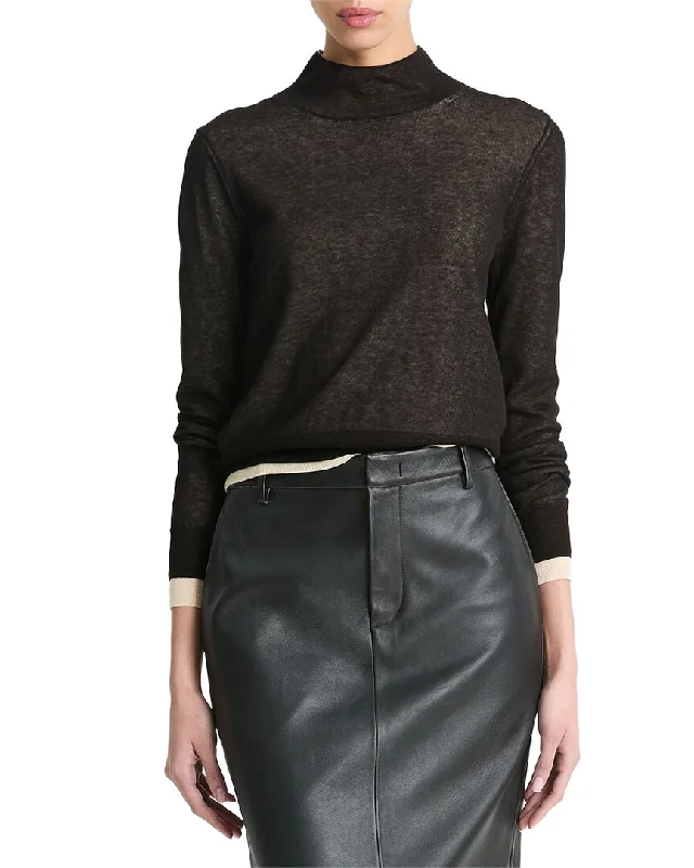 High-end Fashion Vince Double Layer Turtleneck Top