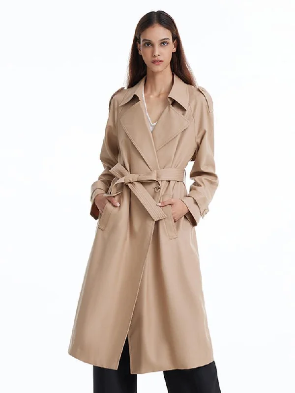 Sports Trend Worsted Woolen Double-Breasted Trench Coat