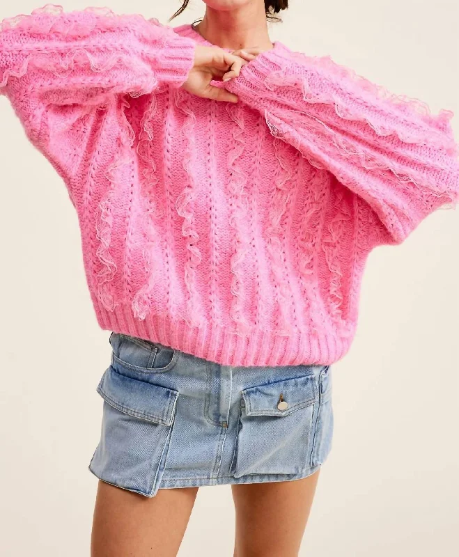 Design Must-have Vertical Sweater In Barbie Pink