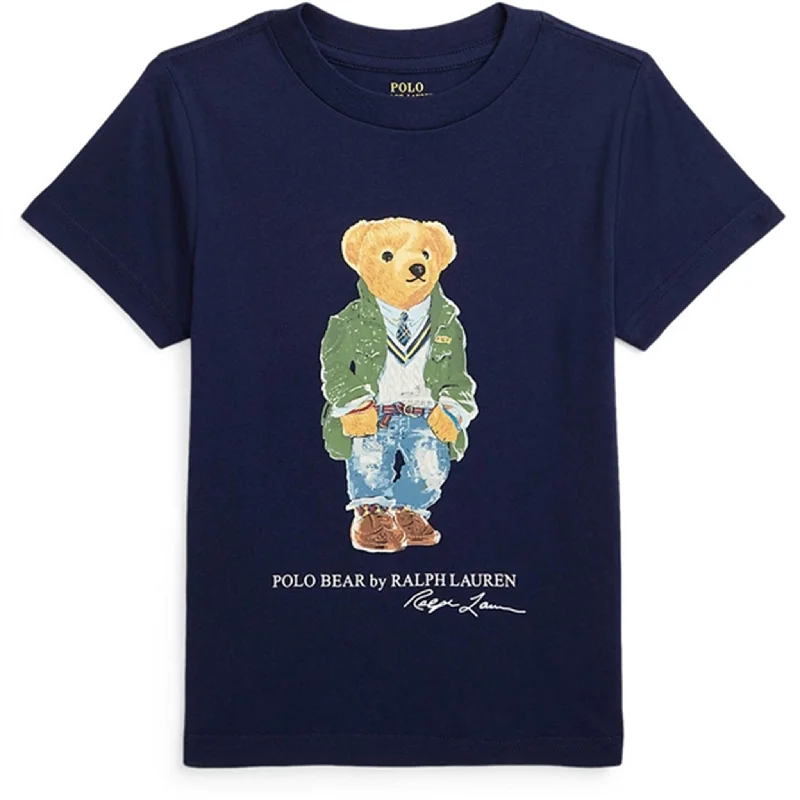 High-end Fashion Polo Ralph Lauren Boy T-Shirt Paris Bear Newport Navy