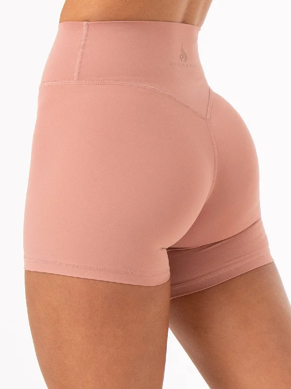 Body Design NKD High Waisted Shorts - Dusty Pink