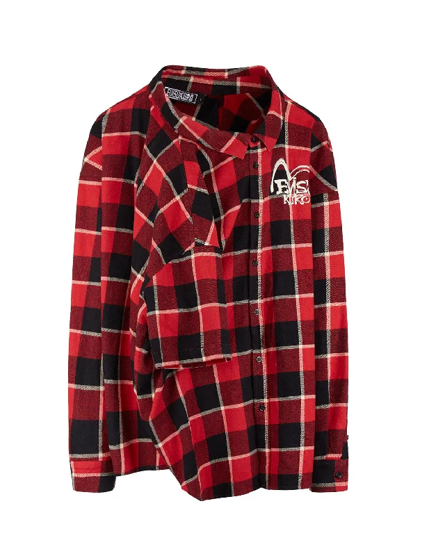 Luxury Customization Calligraphy Print Asymmetric Flannel Shirt