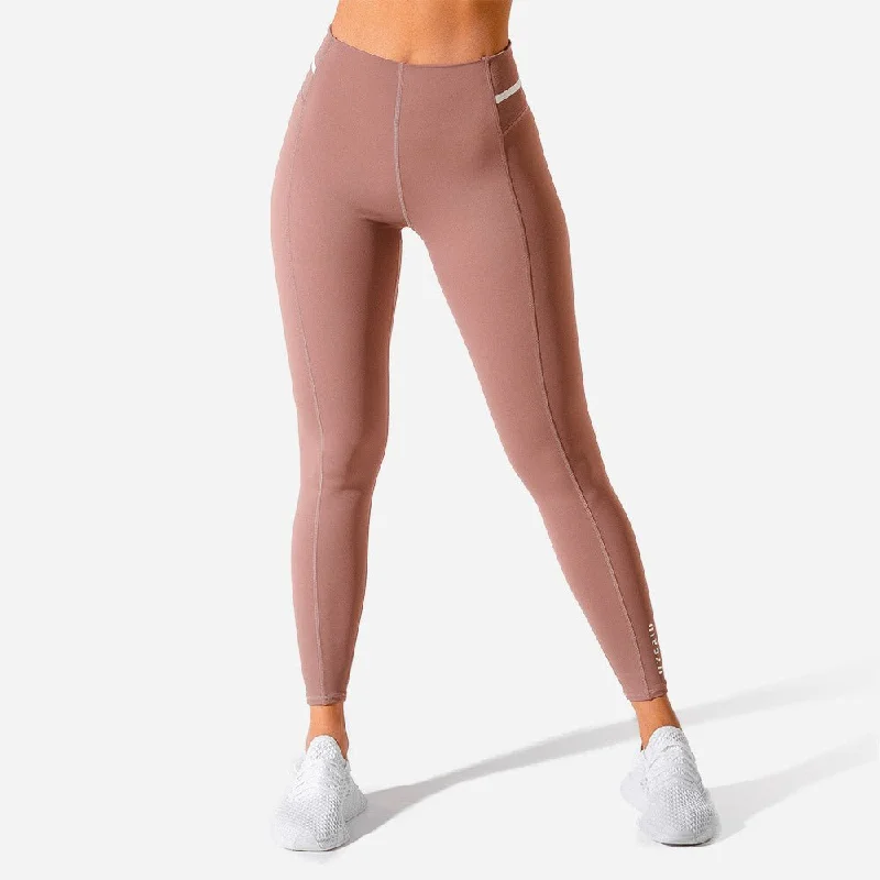 Lace Design Hybrid Leggings - Pink