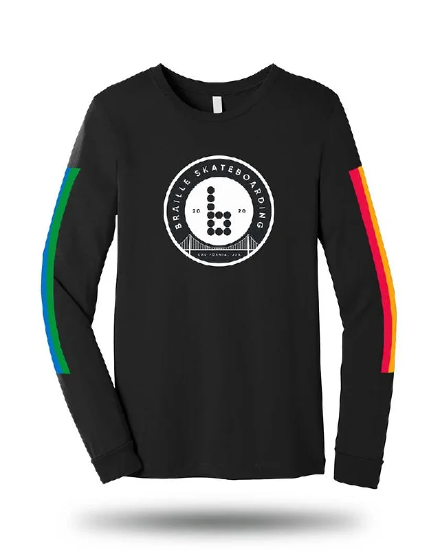 Fashion Must-have Colored Striped Long Sleeve Skate Tee