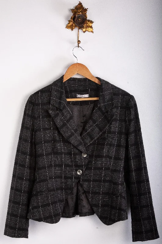 Dressing Tips Karen Cole Wool Mix Jacket Grey and Black Check Size M