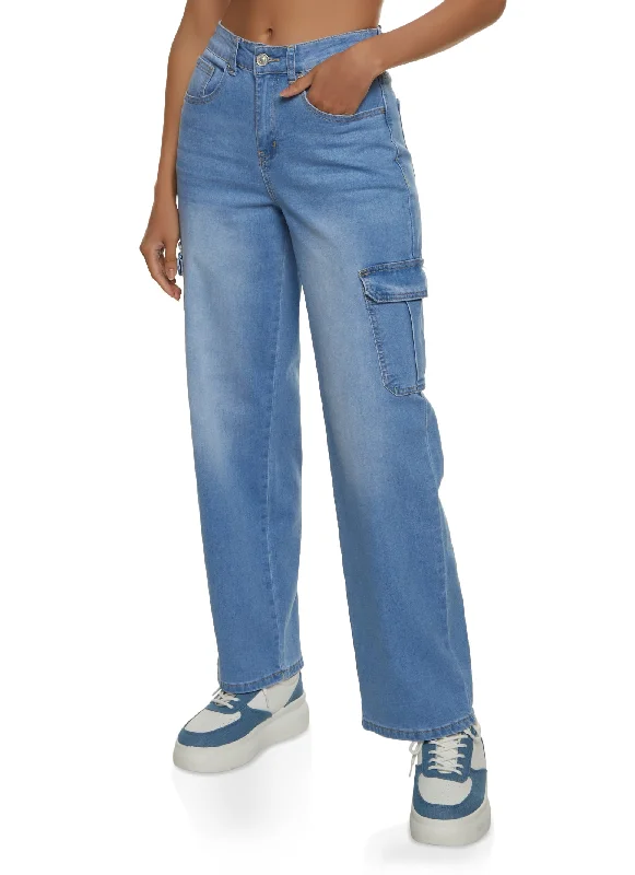 High Street Fashion WAX Straight Leg Cargo Jeans