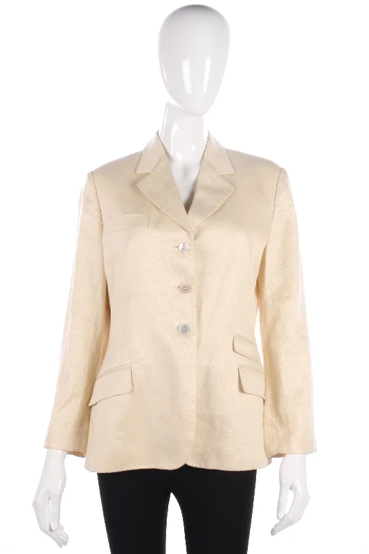 Romantic Temperament Paul Smith Women Designer Jacket Cream Linen Size 46 (UK14)