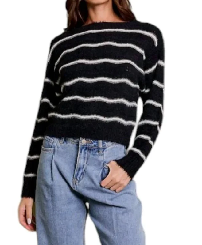 Must-have For Fashion Stripe Sweater In Black/white