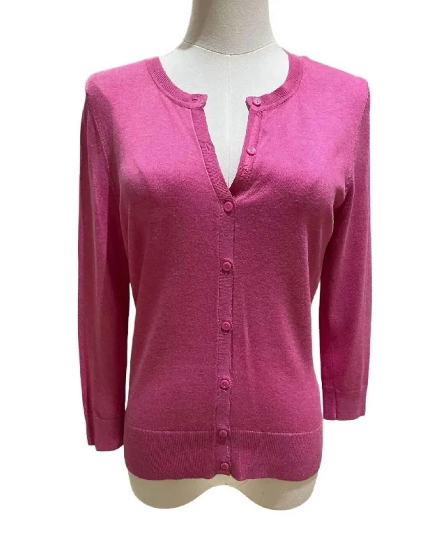 Exquisite Craftsmanship Women's V Neck Knit Crop Lightweight Sweater In Pink