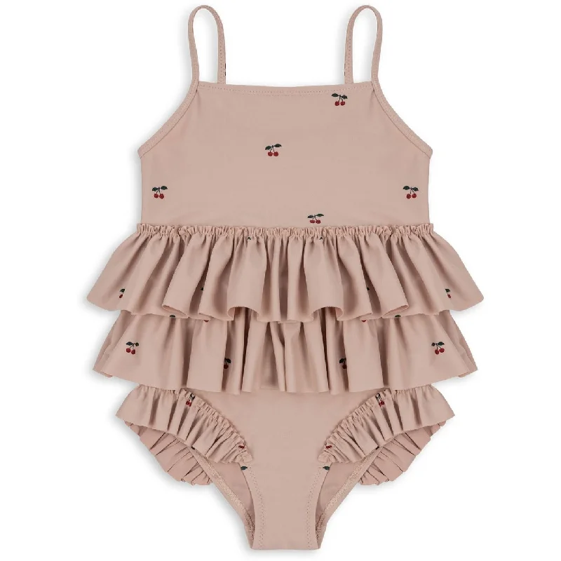 Noble And Elegant Konges Sløjd Manuca Frill Swimsuit Cherry Blush