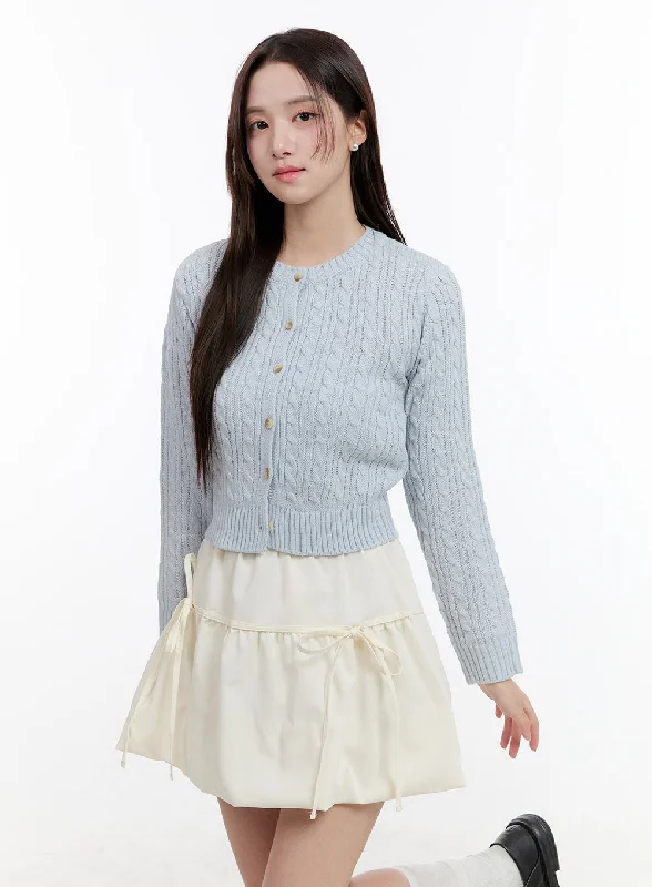 Fashion Wear Cable Knit Buttoned Cardigan OG429