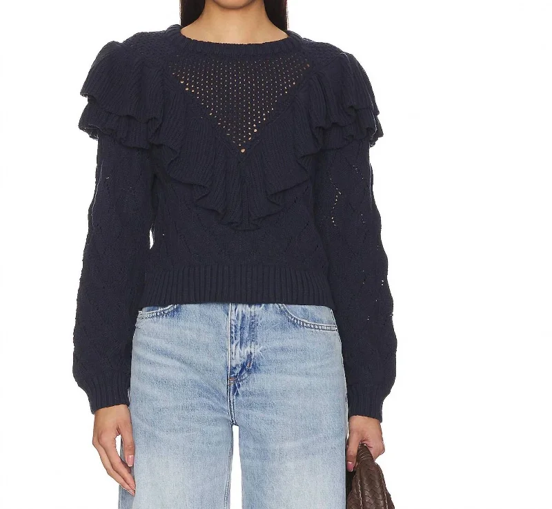 Fresh And Elegant Giada Sweater In Indigo