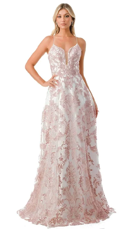 Must-have For Fashion Trevi Collection P2208 - Embroidered A-Line Prom Dress