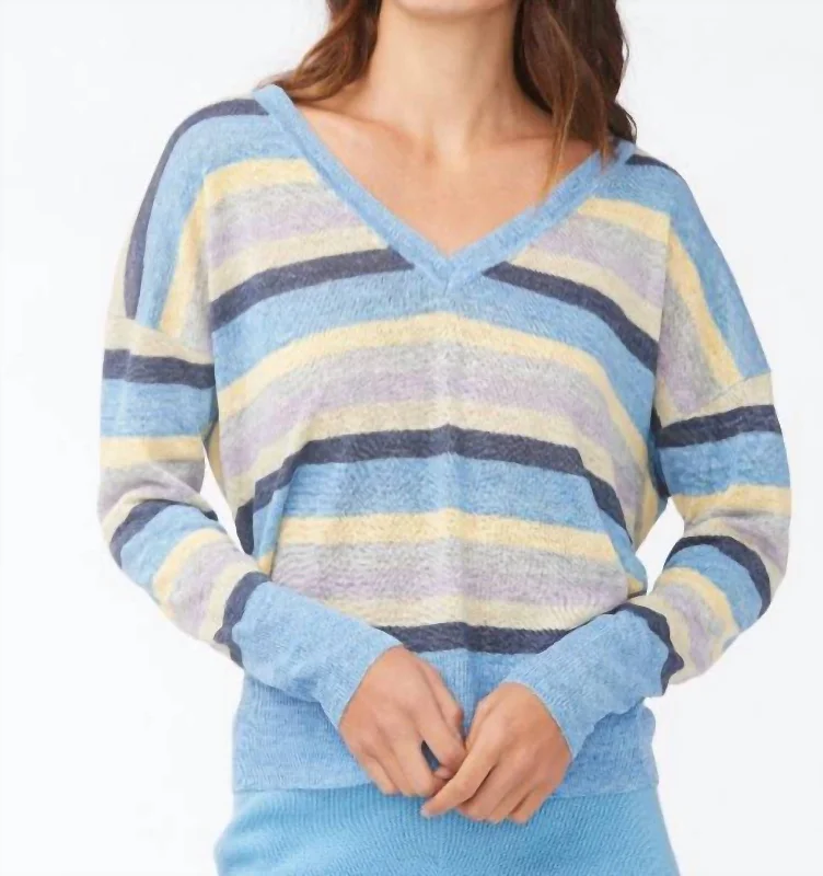 Casual Choice Mae Sweater In Multi Stripe Sweater