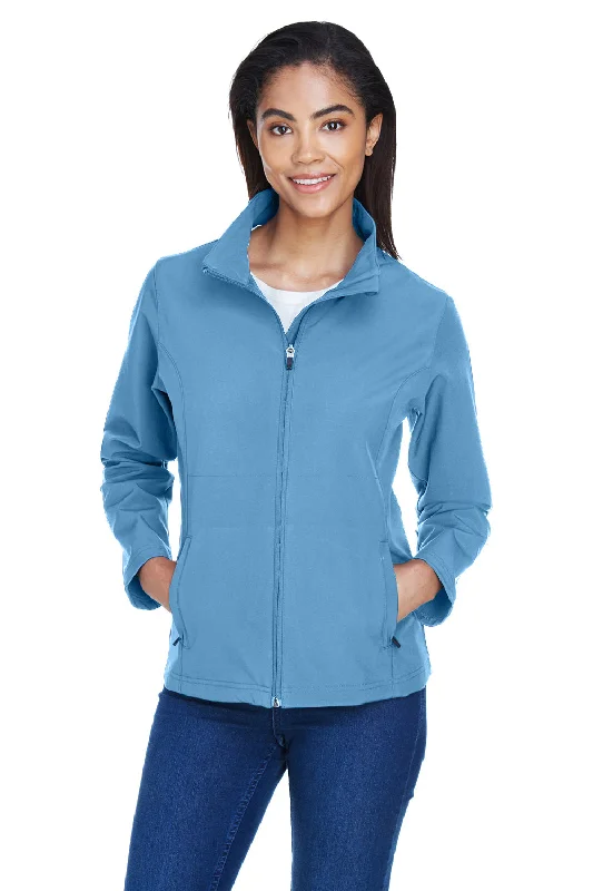 Noble And Elegant Team 365 Womens Leader Windproof & Waterproof Full Zip Jacket - Light Blue