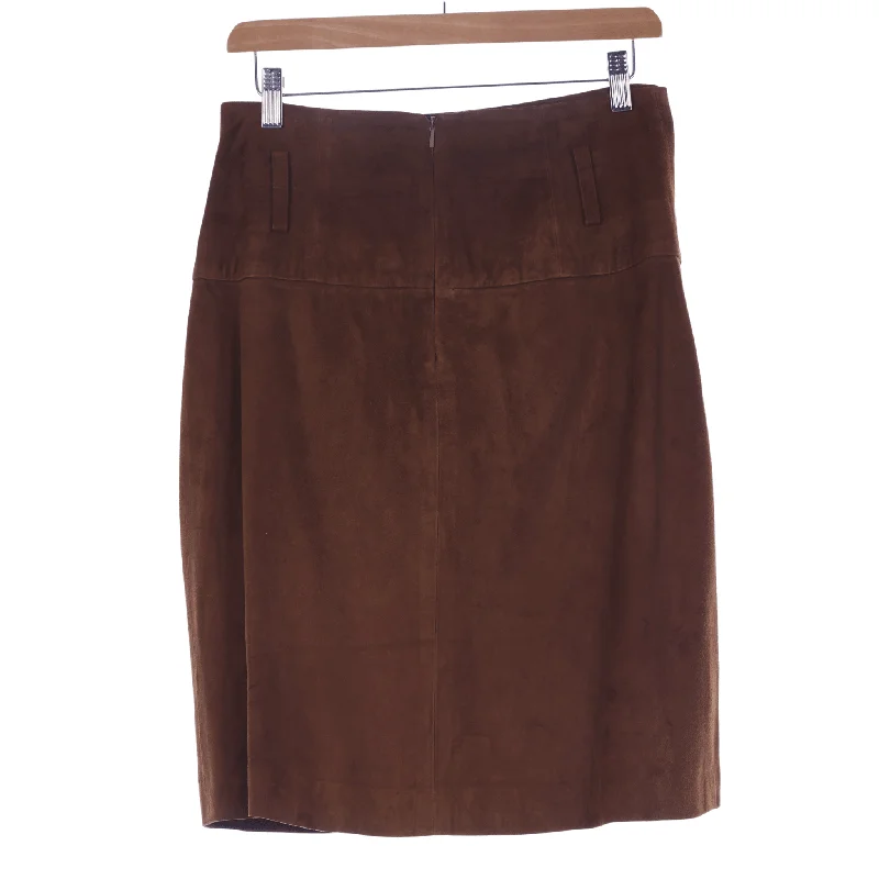 Design Trend Moloh Brown Suede Skirt UK Size 10