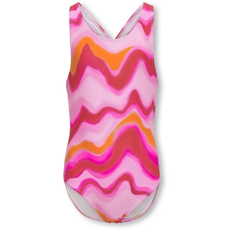 Free Design Kids ONLY Pink Lady / Heat Waves Laura Cross Back Swimsuit