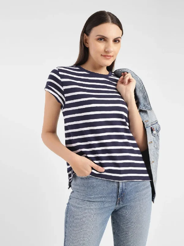 Exclusive Customization Women's Striped Crew Neck T-shirt