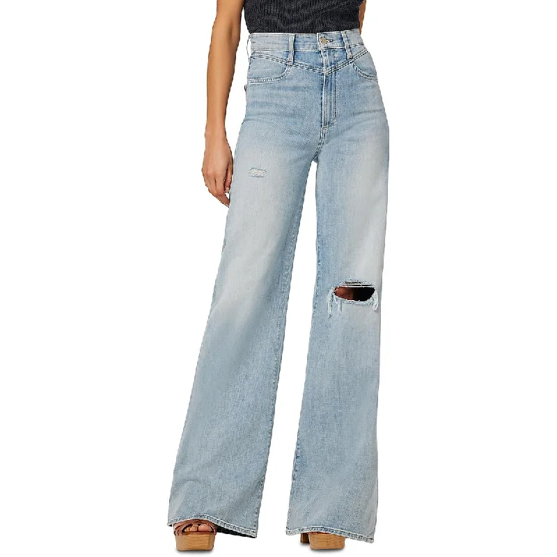 High-end Wear Joe's Womens High Rise Light Wash Wide Leg Jeans