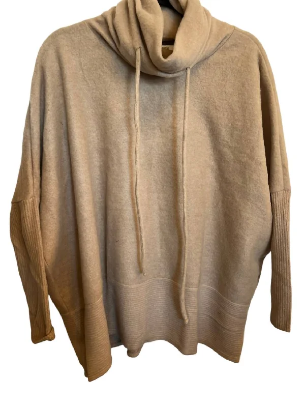 Classic Style Women's Poncho Top In Tan