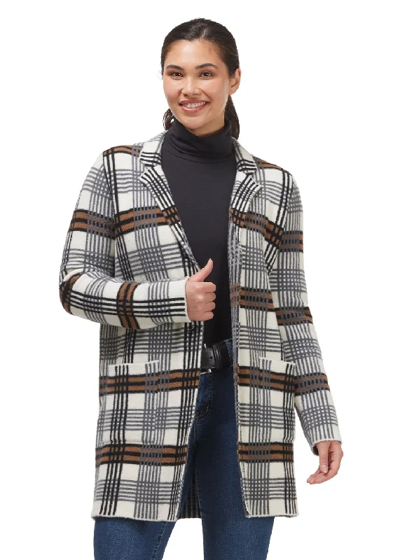 High-end Sense Plaid Sweater Jacket