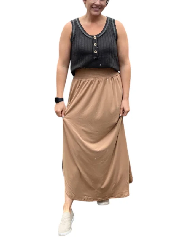 High Street Series Maxi Skirt In Tan