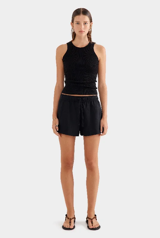 Elegant Comfort High Waisted Lounge Short 2.0 - Black