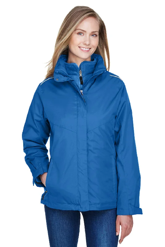 Body Design Core 365 Womens Region 3-in-1 Water Resistant Full Zip Hooded Jacket - True Royal Blue