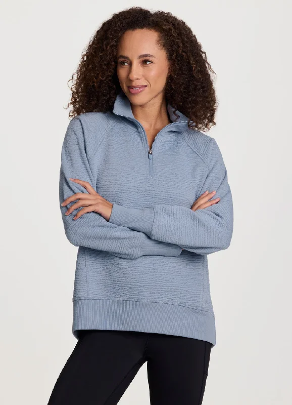 High-quality Design Easy Living Textured 1/4 Zip Pullover