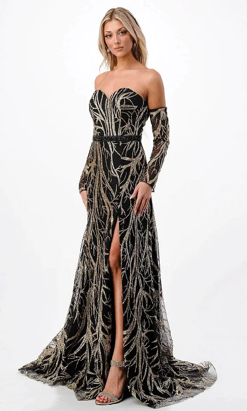 Urban Style Trevi Collection P2304 - Glitter Print Evening Gown