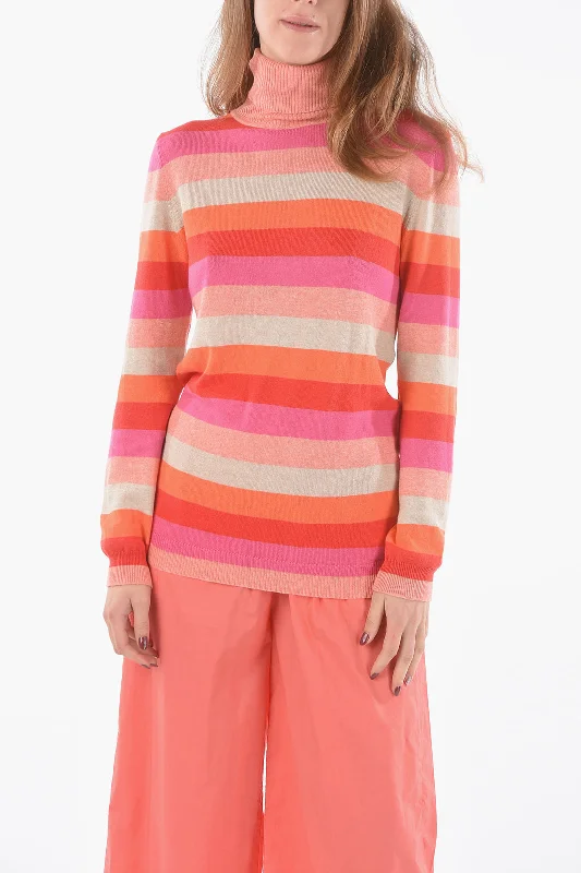 End Of The Year Woolrich Roman Striped Cotton and Cashmere Turtleneck Sweater