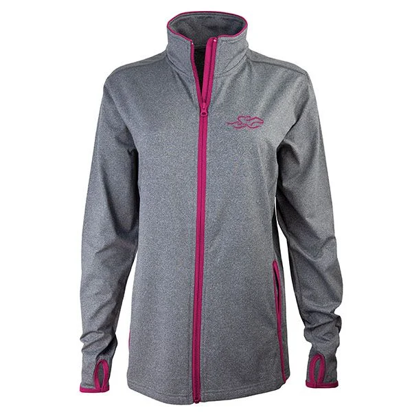 Personalized Series Flatter and Trim Full Zip Jacket - Gray with Berry