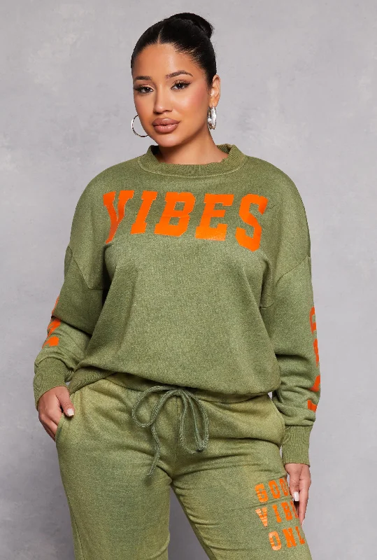 Comfortable Mind Acid Wash Good Vibes Only Sweatshirt