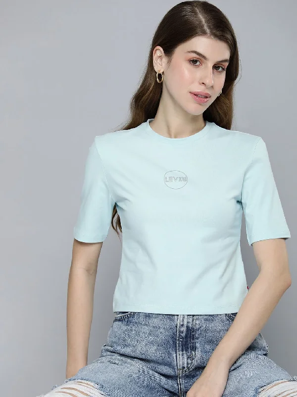 Exquisite Details Women's Brand Logo Slim Fit T-shirt